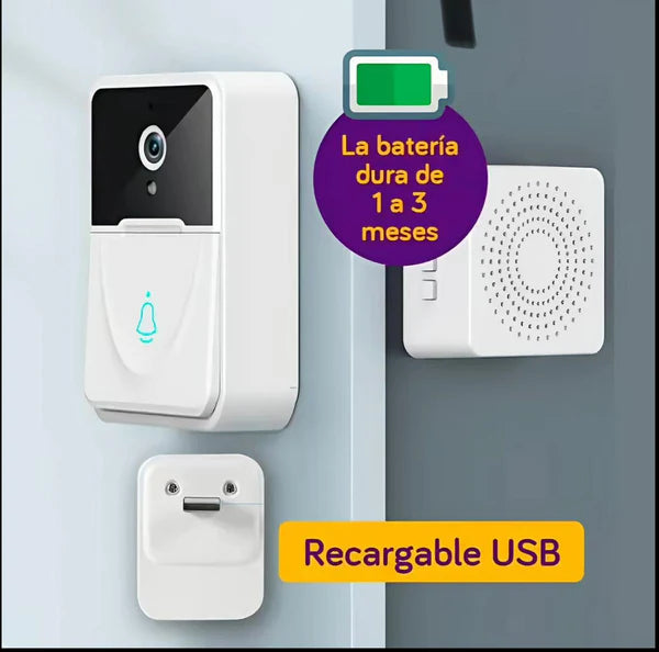 TIMBRE INALAMBRICO CON CAMARA WIFI/ 🔔 ¿Y si pudieras saber quién toca tu puerta desde tu celular, sin moverte?👀