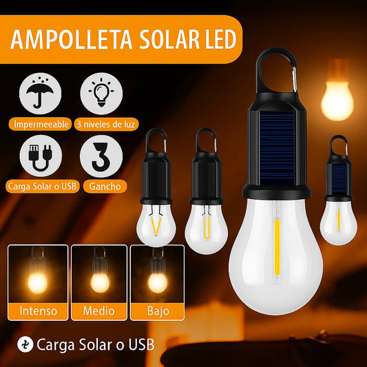 Ampolleta Solar   LED X2 / Porque tus aventurass 🏕️✨ merecen brillar🌟💡