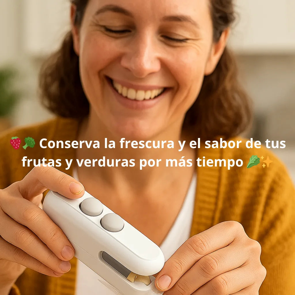 Mini Selladora De Bolsas Recargable / 🚫 ¡Despídete de las bolsas abiertas y los alimentos desperdiciados!