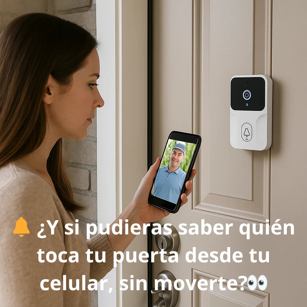TIMBRE INALAMBRICO CON CAMARA WIFI/ 🔔 ¿Y si pudieras saber quién toca tu puerta desde tu celular, sin moverte?👀