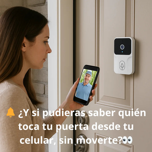 TIMBRE INALAMBRICO CON CAMARA WIFI/ 🔔 ¿Y si pudieras saber quién toca tu puerta desde tu celular, sin moverte?👀