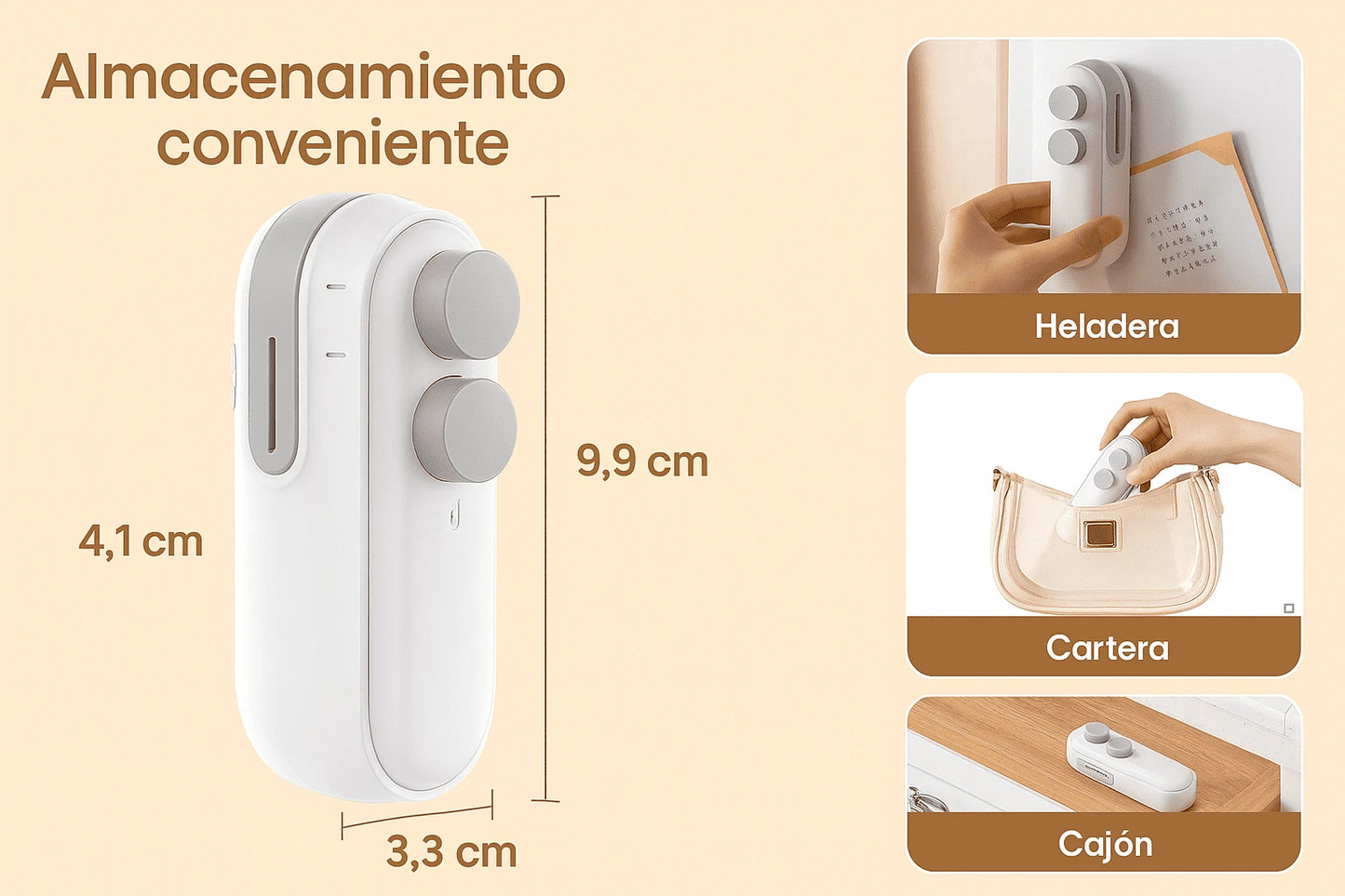 Mini Selladora De Bolsas Recargable / 🚫 ¡Despídete de las bolsas abiertas y los alimentos desperdiciados!