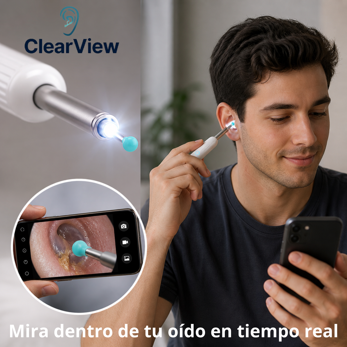 ClearView  - Limpia tus oídos con visión en tiempo real y sin riesgos