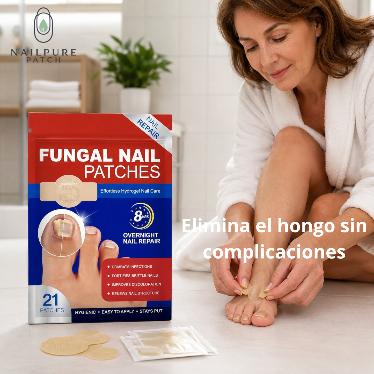 NailPure Patch – Ayuda a recuperar uñas más limpias y saludables desde casa (21 un)