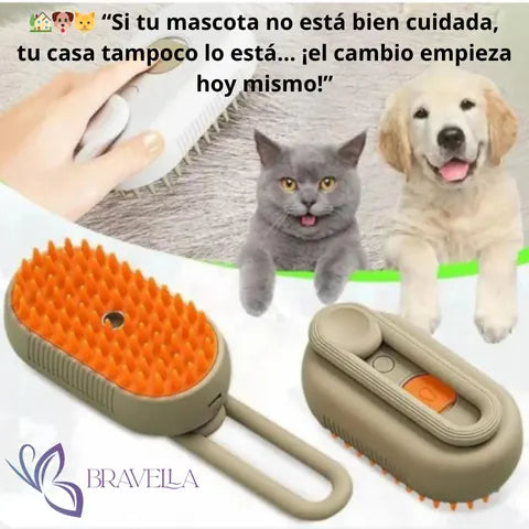 Cepillo Para Mascotas 🐶🐱 A Vapor Recargable/ ⚡🐾🐶🐱 “Cada día que pasa tu mascota acumula suciedad y polvo en su pelaje… ¿vas a seguir esperando?”