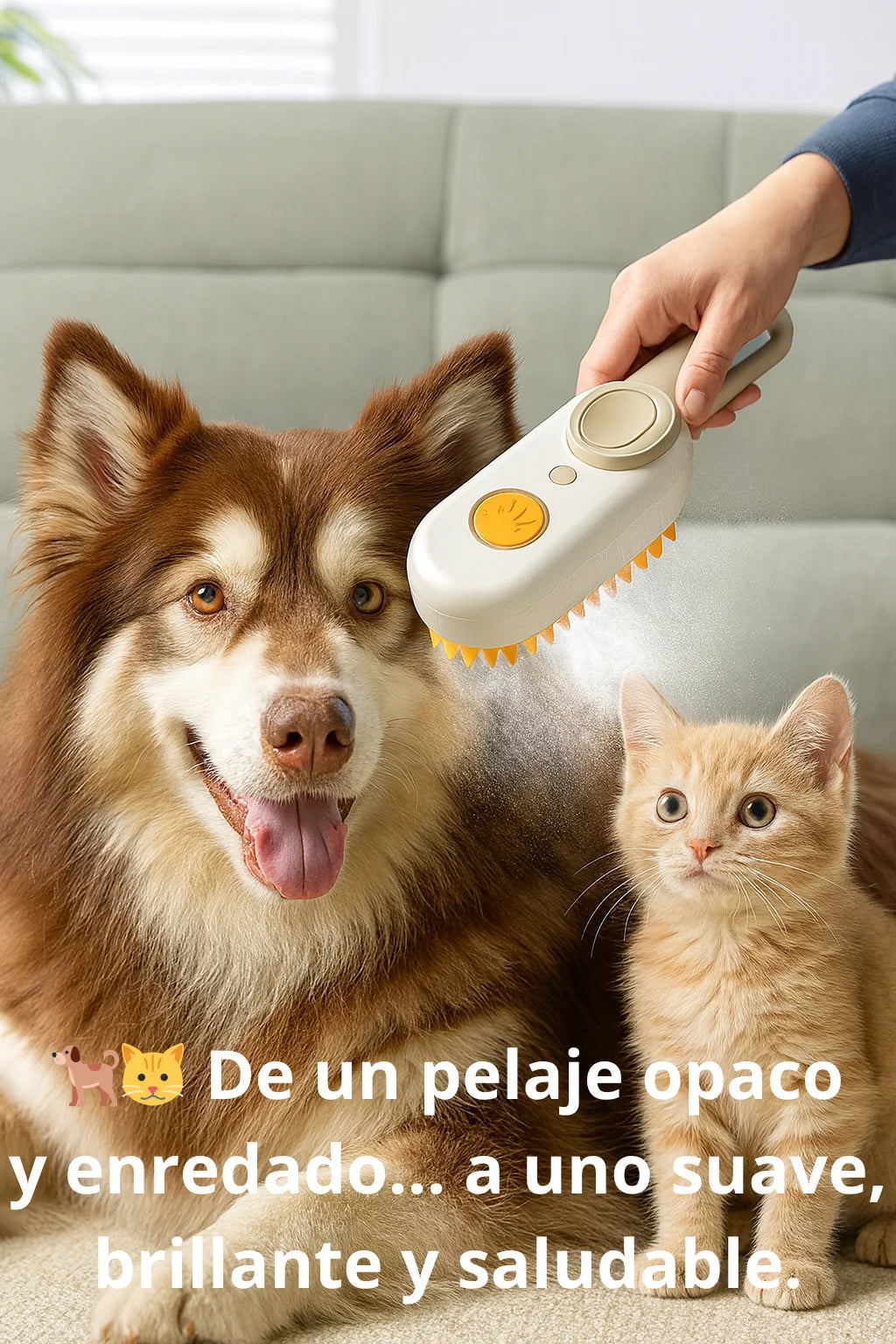 Cepillo Para Mascotas 🐶🐱 A Vapor Recargable/ ⚡🐾🐶🐱 “Cada día que pasa tu mascota acumula suciedad y polvo en su pelaje… ¿vas a seguir esperando?”